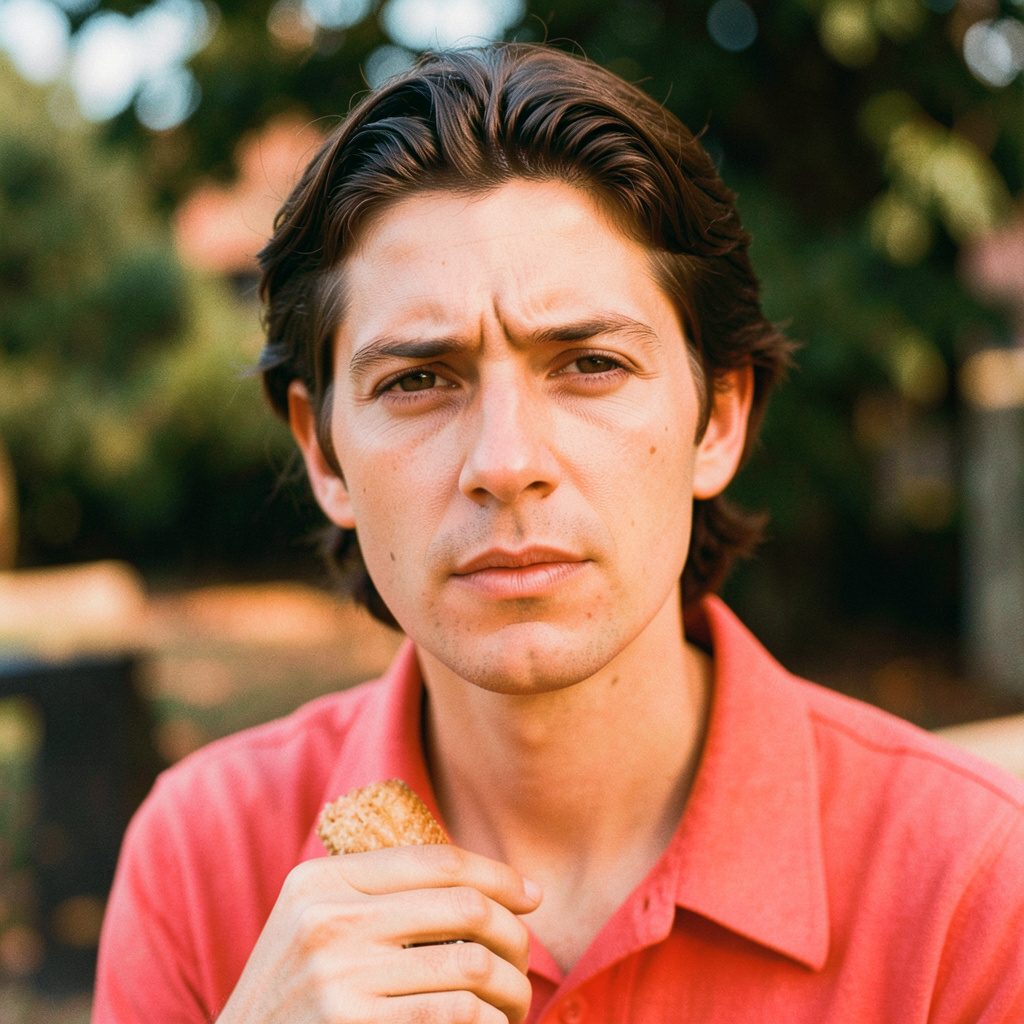 Candid documentary photograph of a person in soft studio light
