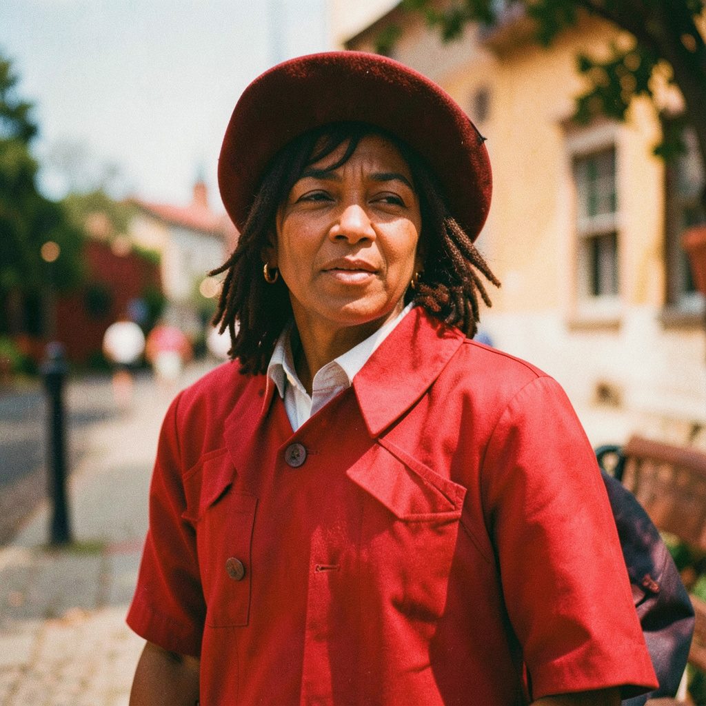 Candid documentary photograph of a person in cool morning light