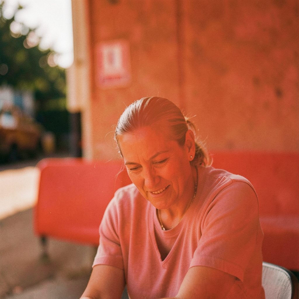 Candid documentary photograph of a person in gentle afternoon light