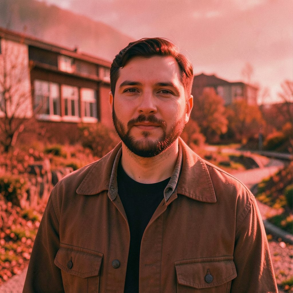 Candid documentary photograph of a person in gentle evening light